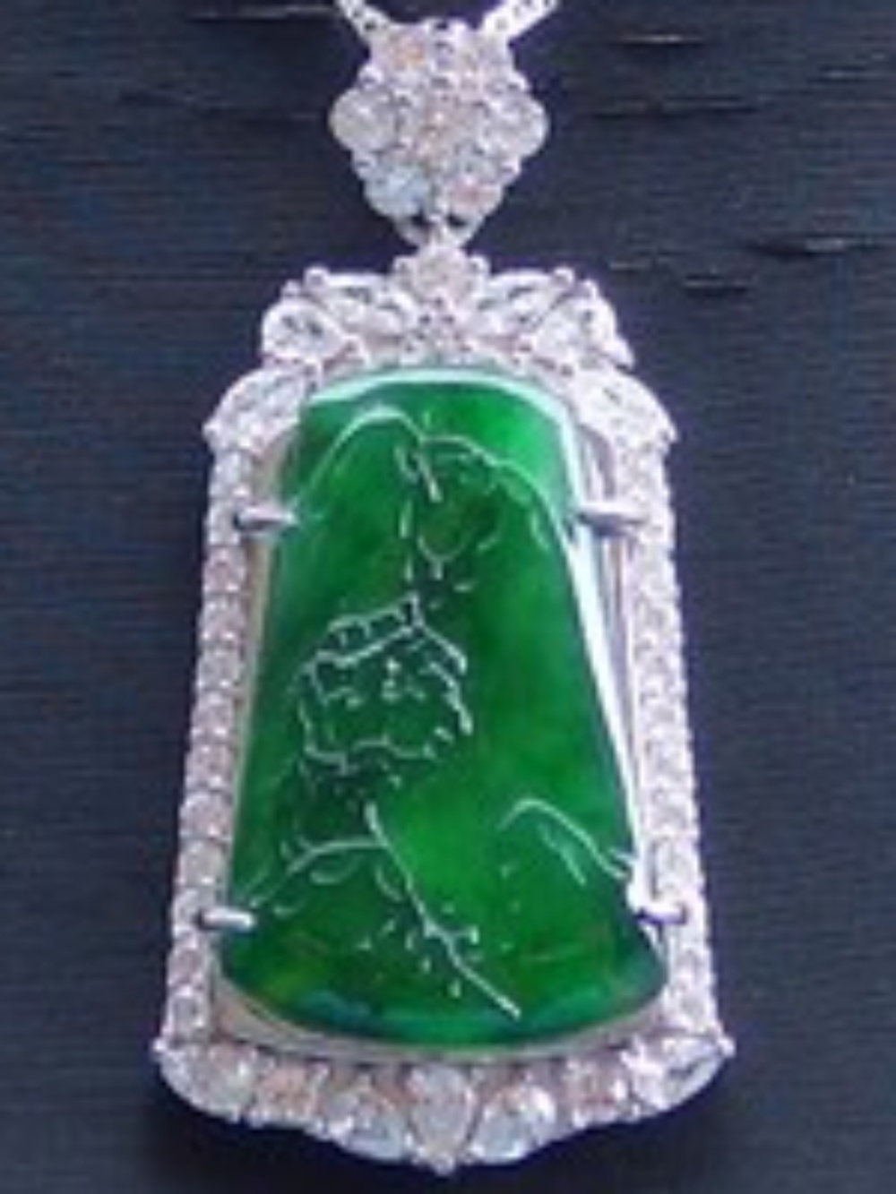 Silver 925 Certified Natural A JADE Jadeite pendant Landscape painting 山水